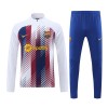 Barcelona Trainings Sweatshirt Quarter-zip 2023-24 Witte - Heren